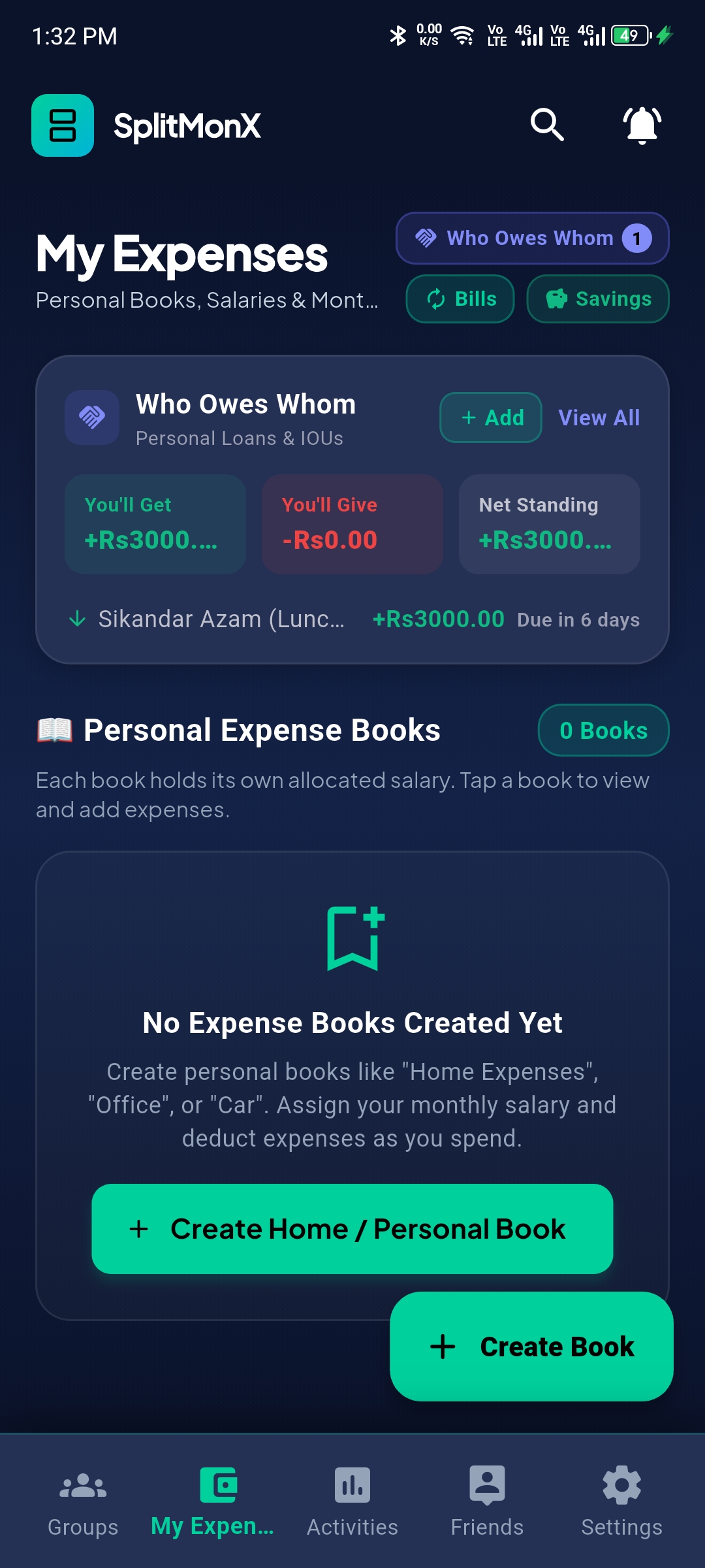 Personal Expense Books & IOUs